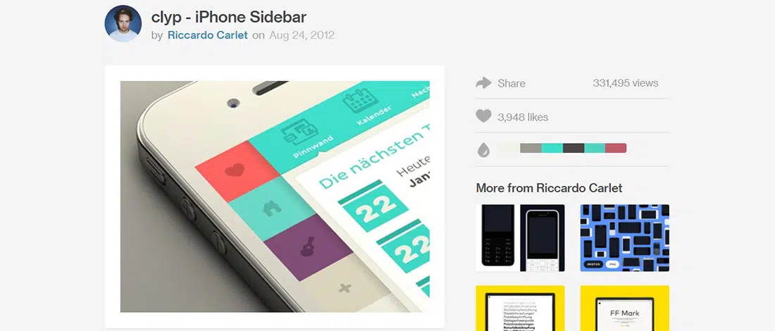 clyp - iPhone Sidebar autorstwa Riccardo Carlet - Dribbble Kreatywne menu nawigacyjne