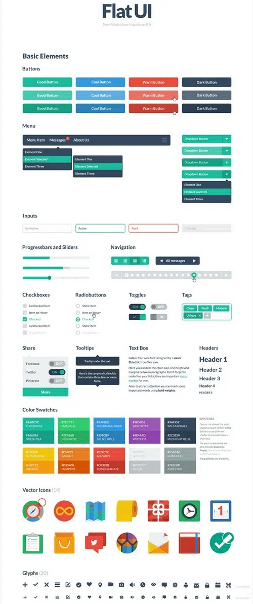 Interface utilisateur plate HTML gratuite