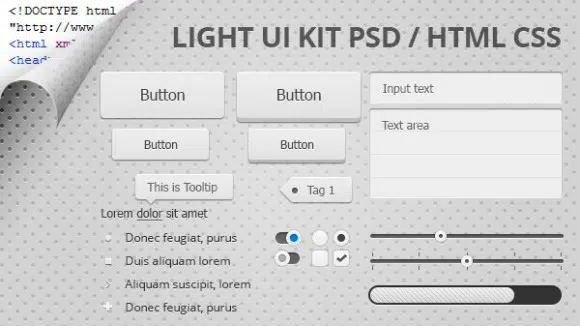 Light UI Kit في CSS و HTML