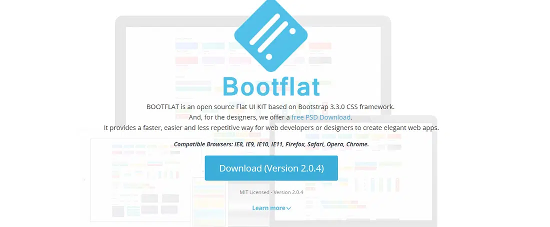 Kits d'interface utilisateur Bootflat HTML gratuits