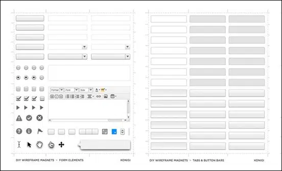 Benutzeroberfläche für Wireframe-Magnete (DIY-Kit).