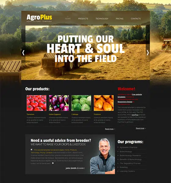 zAgroPlus HTML5 Responsive Template