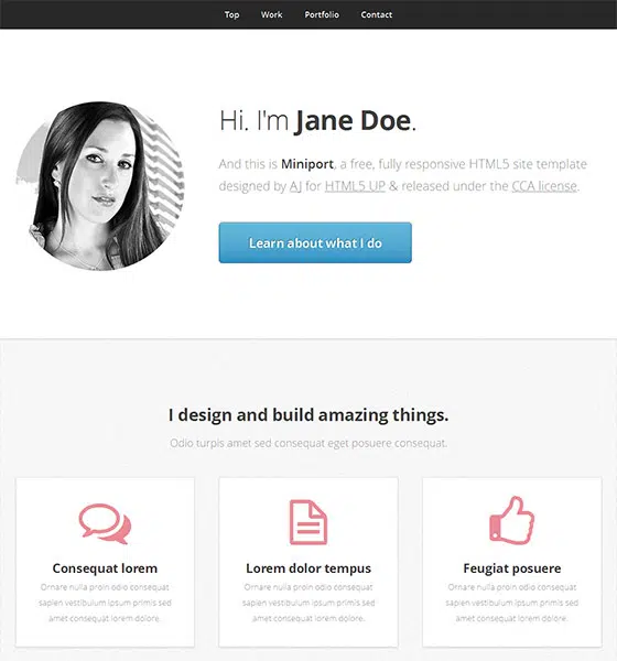 Responsive HTML5-Miniport-Vorlage