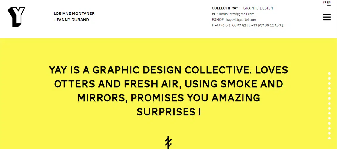 Designs de sites amarelos Collectif-yay