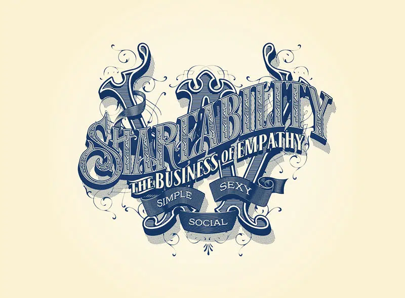 Shareability-Wand Vintage Typografie-Projekte