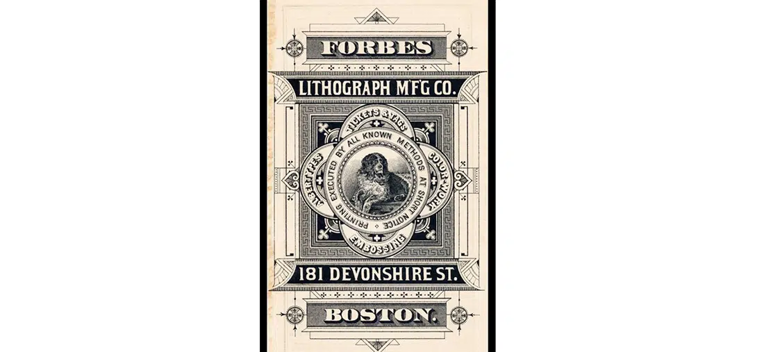 Projetos de tipografia vintage da Forbes Lithograph Manufacturing Company