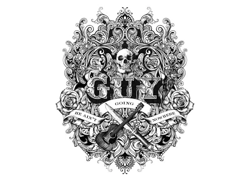 „Guy Clar Vintage Typografia Projekty Ilustracja”