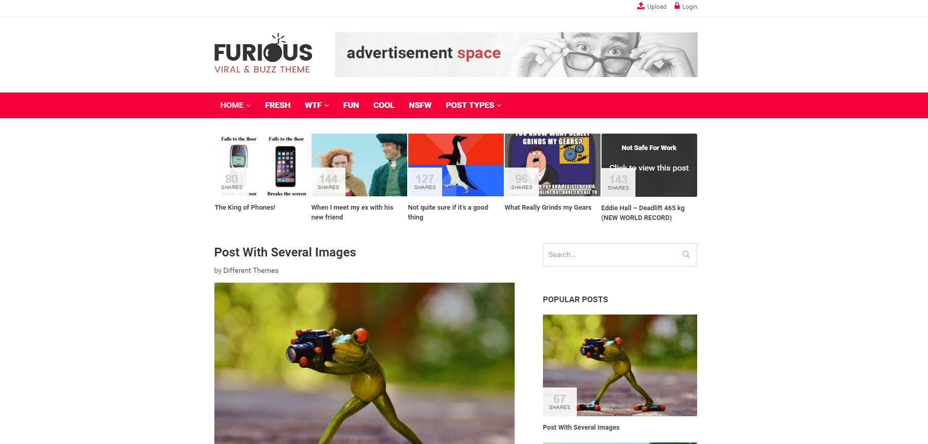 Wütendes virales Buzz-WordPress-Theme-