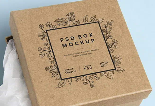 cutie de carton psd mockup