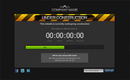 Under Construction CSS 템플릿 무료