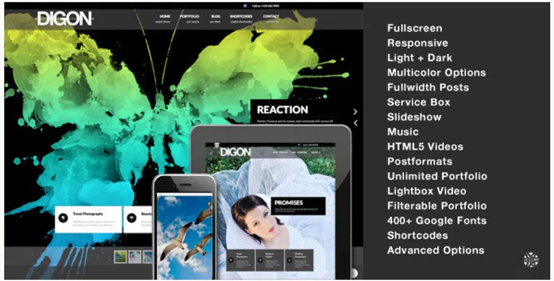 Digon Responsive Fullscreen WordPress Eux