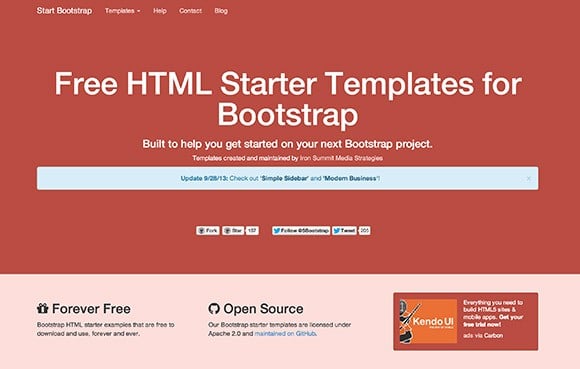 Start Bootstrap – 入門 HTML 模板