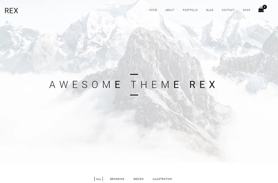 Mountain WordPress 포트폴리오 테마 Themeforest 미리보기