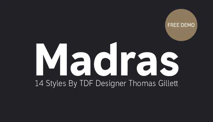 12 font gratuiti Madras