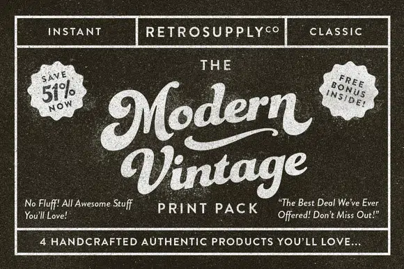 20 Paket Cetak Vintage Modern