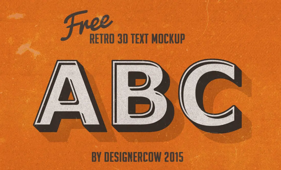 Mockup Teks Retro 3D Gratis