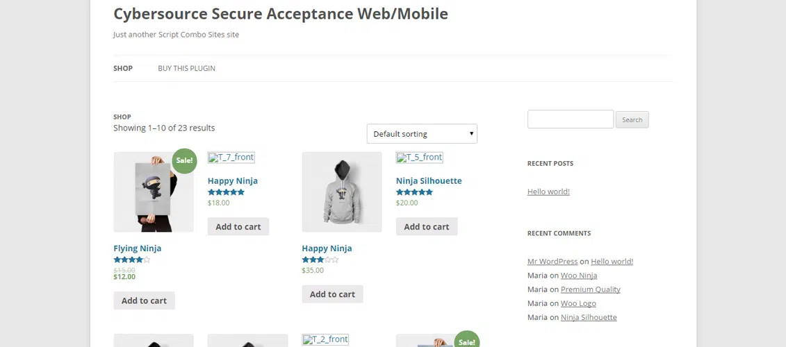 بوابة الدفع WooCommerce CyberSource