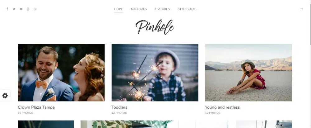 Pinhole - Tema minimalista de fotografia e galeria para WordPress