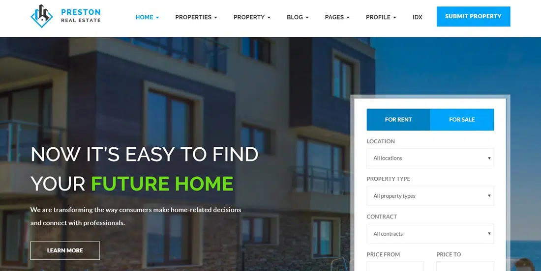 Preston - Tema WordPress pentru imobiliare