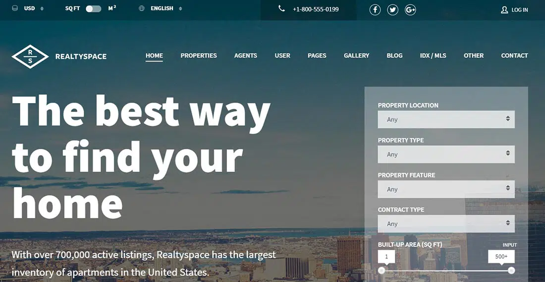 Realtyspace - 부동산 WordPress 테마