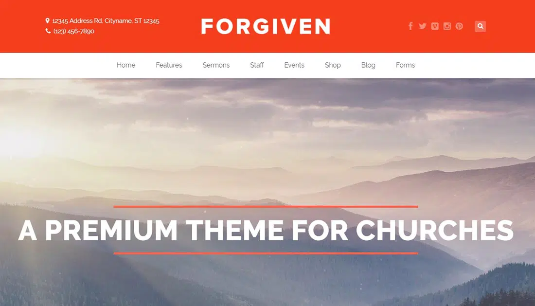 Forgiven - Um tema WordPress para igrejas