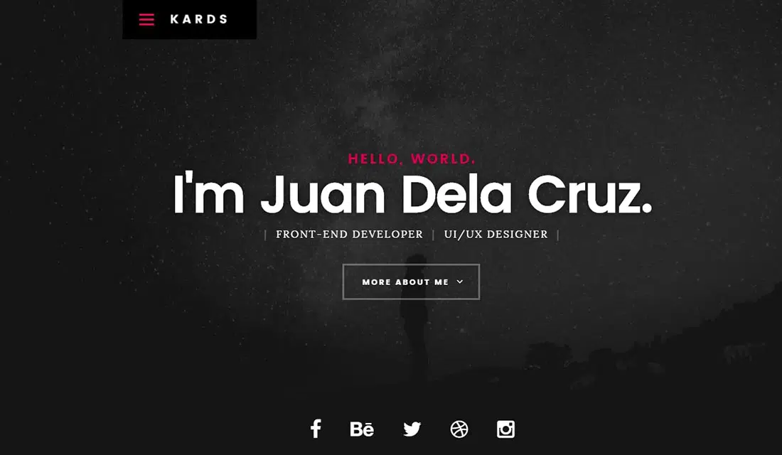 Kards Template Web Template simplu