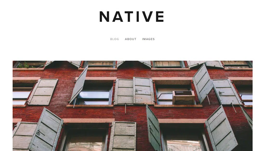 Plantilla nativa superior de Squarespace