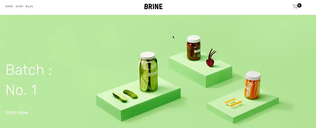 เทมเพลต Brine Top Squarespace