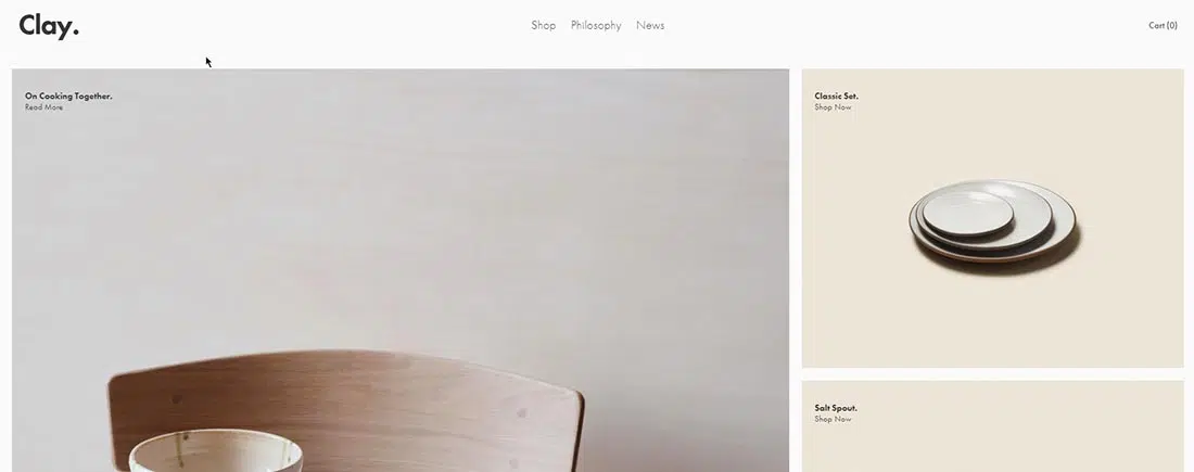 Modelo Squarespace de Clay Top