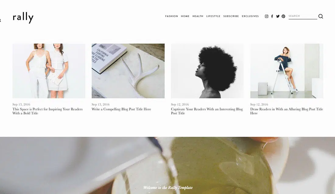 Template Rally Top Squarespace