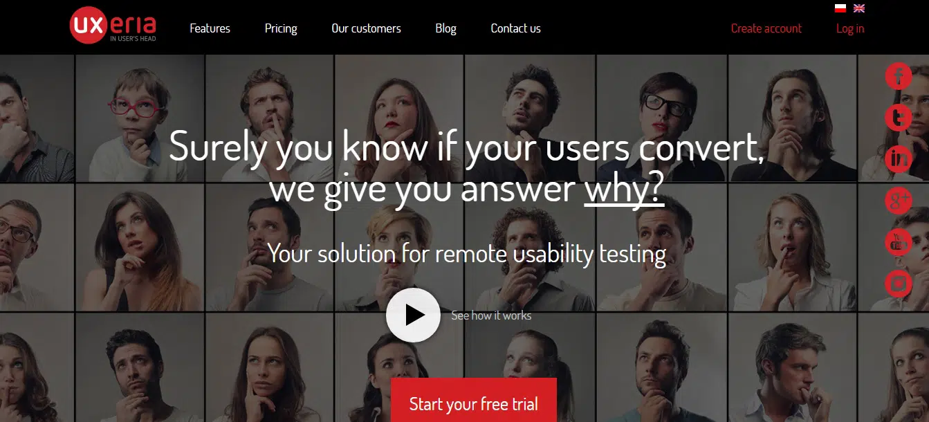 Oprogramowanie UX UXeria - zdalne testowanie użyteczności i narzędzie marketingowe