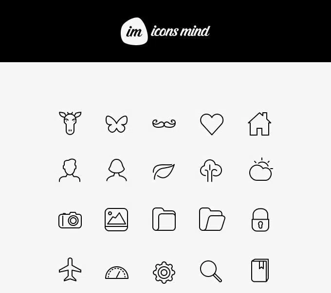 Iconos de línea iOS Android