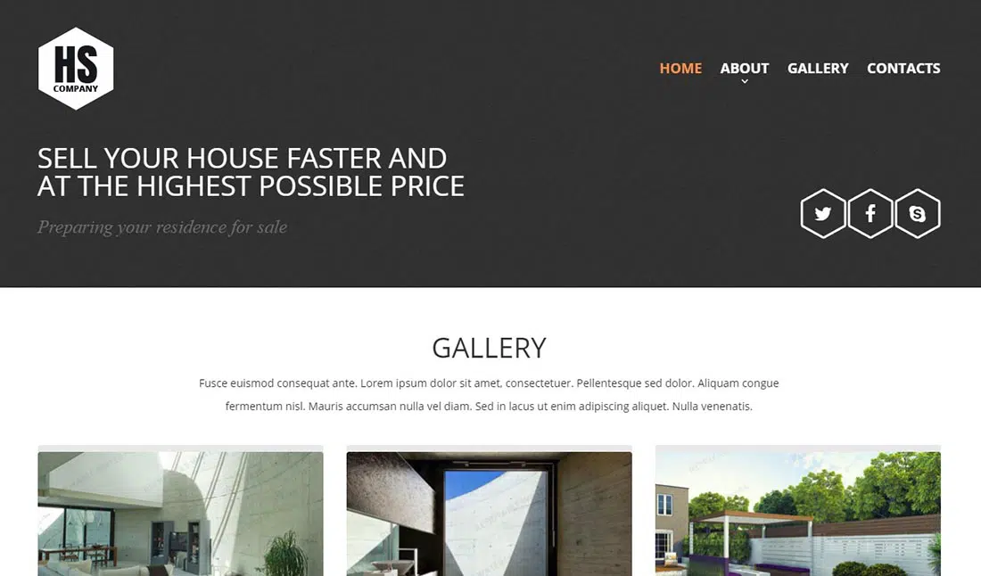 Demo per il modello di sito Web responsive di Home Staging