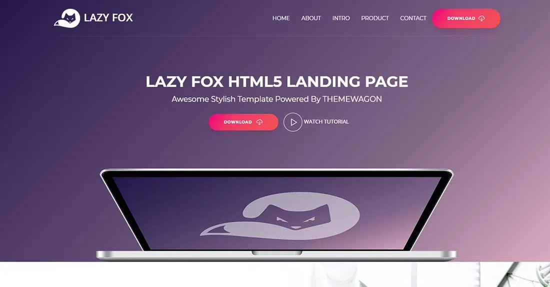 Themewagon Live-Demo _ Lazy Fox-Free Bootstrap HTML5 Landing Page Template Open-Source-Vorlage für einfache Modifikation