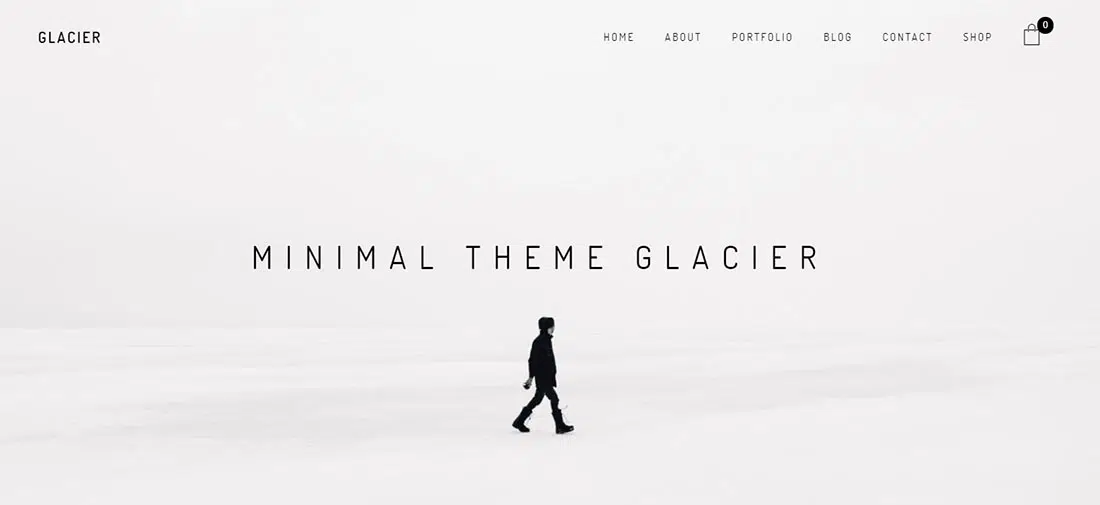 Glacier - Tema minimalista para portafolio de WordPress