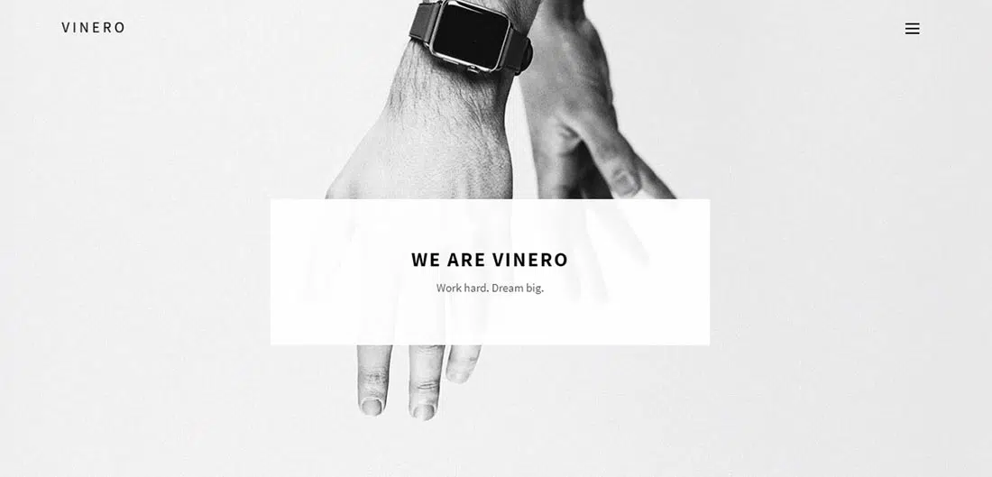 Vinero - 非常乾淨和最小的投資組合 WordPress 主題