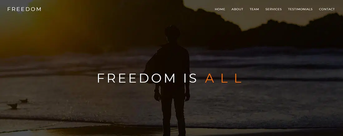 Freedom - Tema Responsivo de WordPress de una página