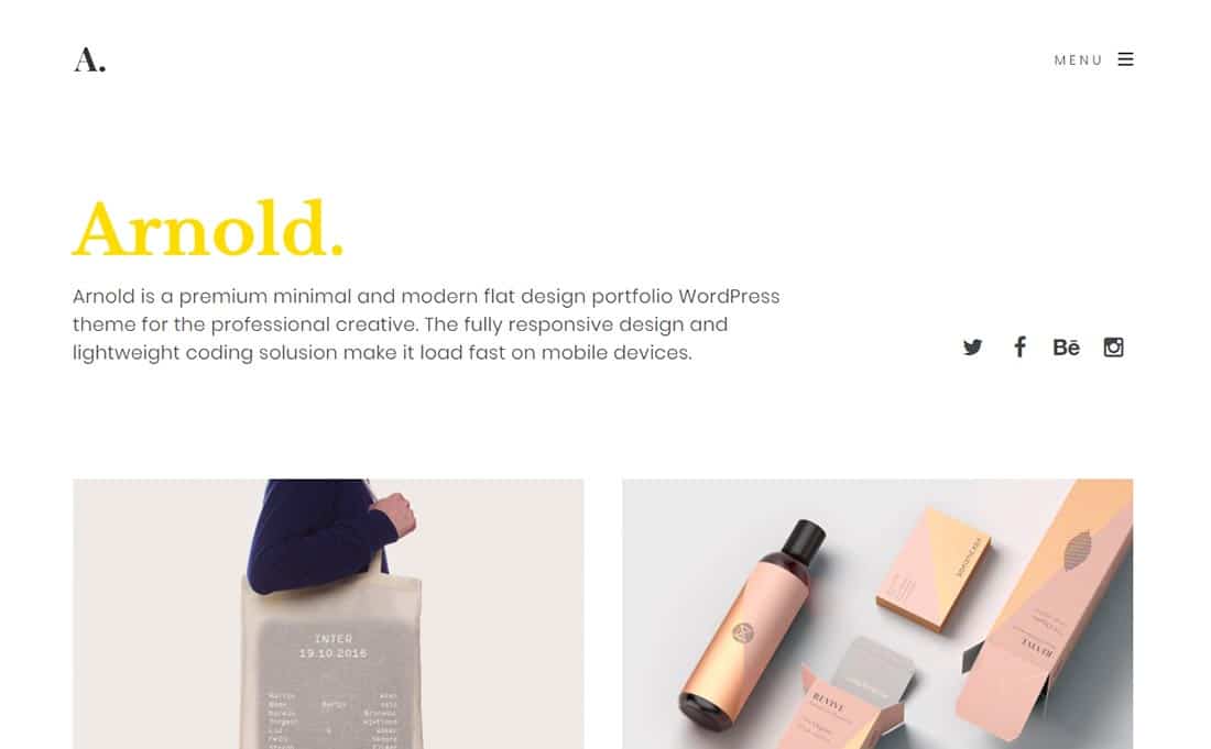 Arnolda. - Minimalny motyw WordPress z portfolio