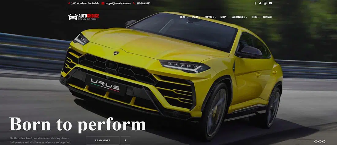 Autochoice - șablon HTML pentru dealer auto pentru site-uri web moderne