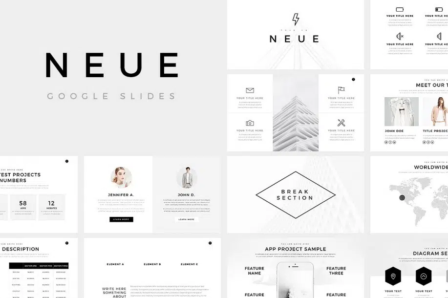 Template Google Slide Neue Minimal