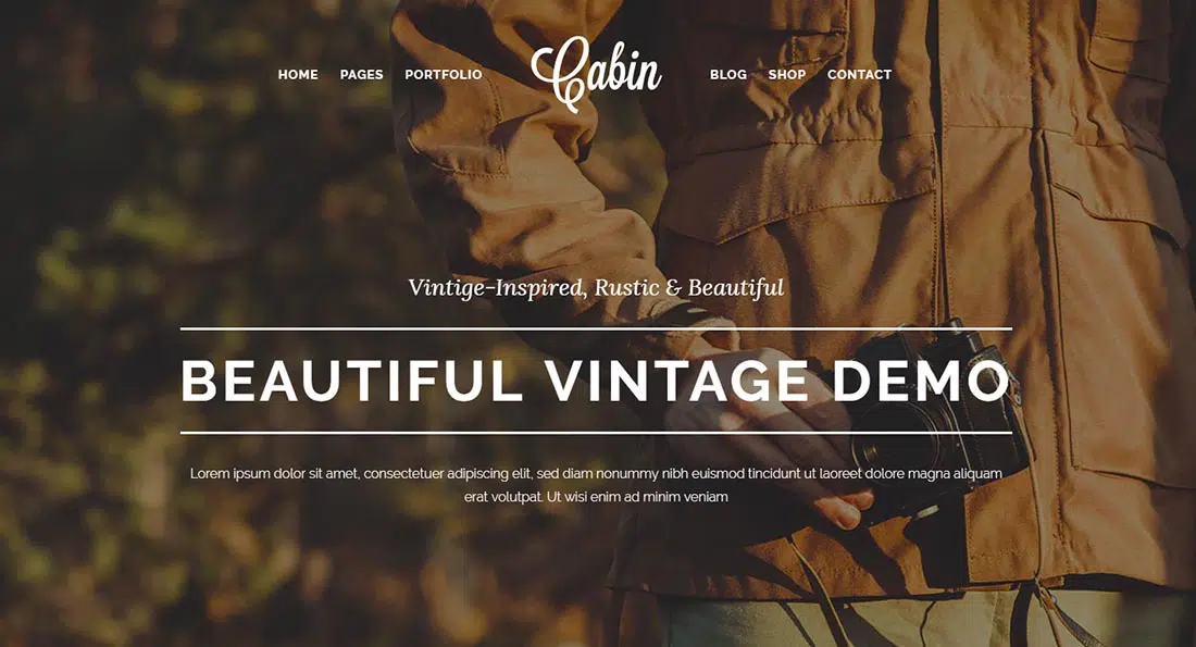 Cabine _ Un beau thème WordPress Vintage