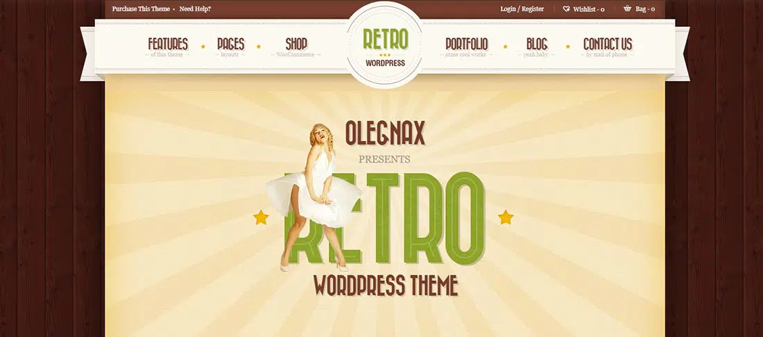 Retro - ตอบสนอง, ธีม WordPress แบบวินเทจ