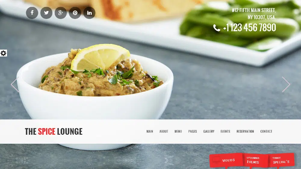 The Spice Lounge - Modelo HTML5 de restaurante/café