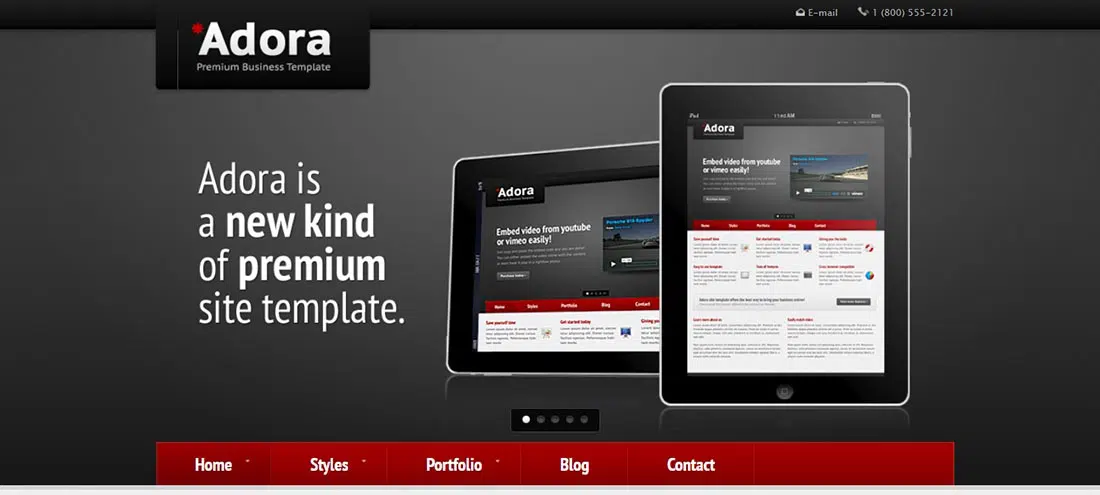 Adora - Anteprima modello business e portfolio premium - Modello PHP ThemeForest per web designer