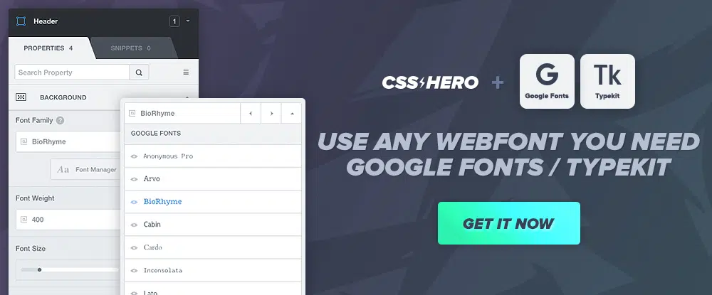 Complemento CSS Hero WP