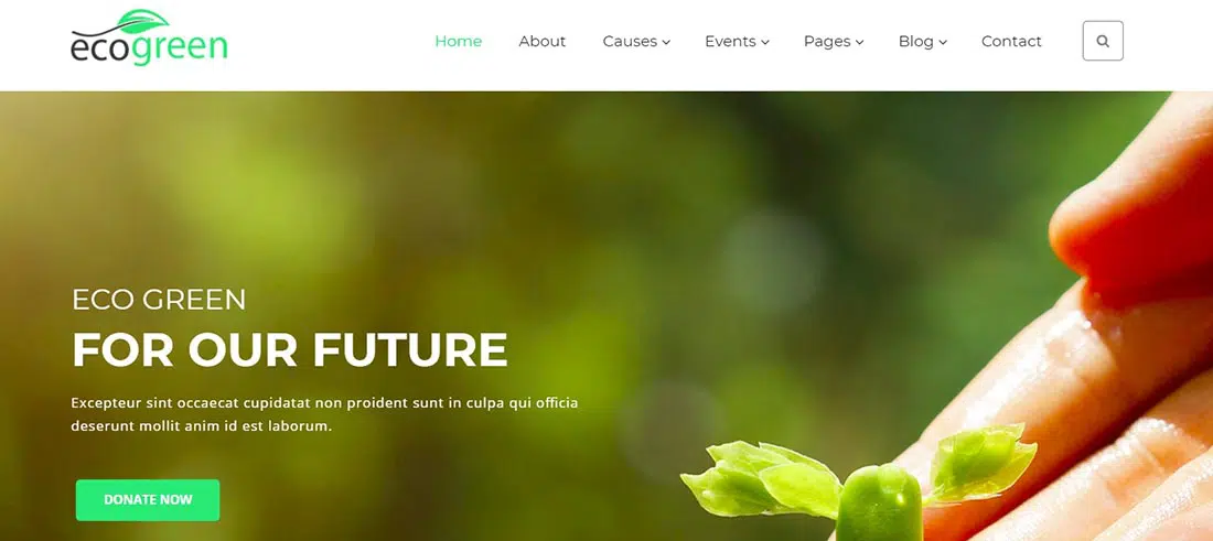 Ecogreen Kâr Amacı Gütmeyen Web Sitesi Şablonu