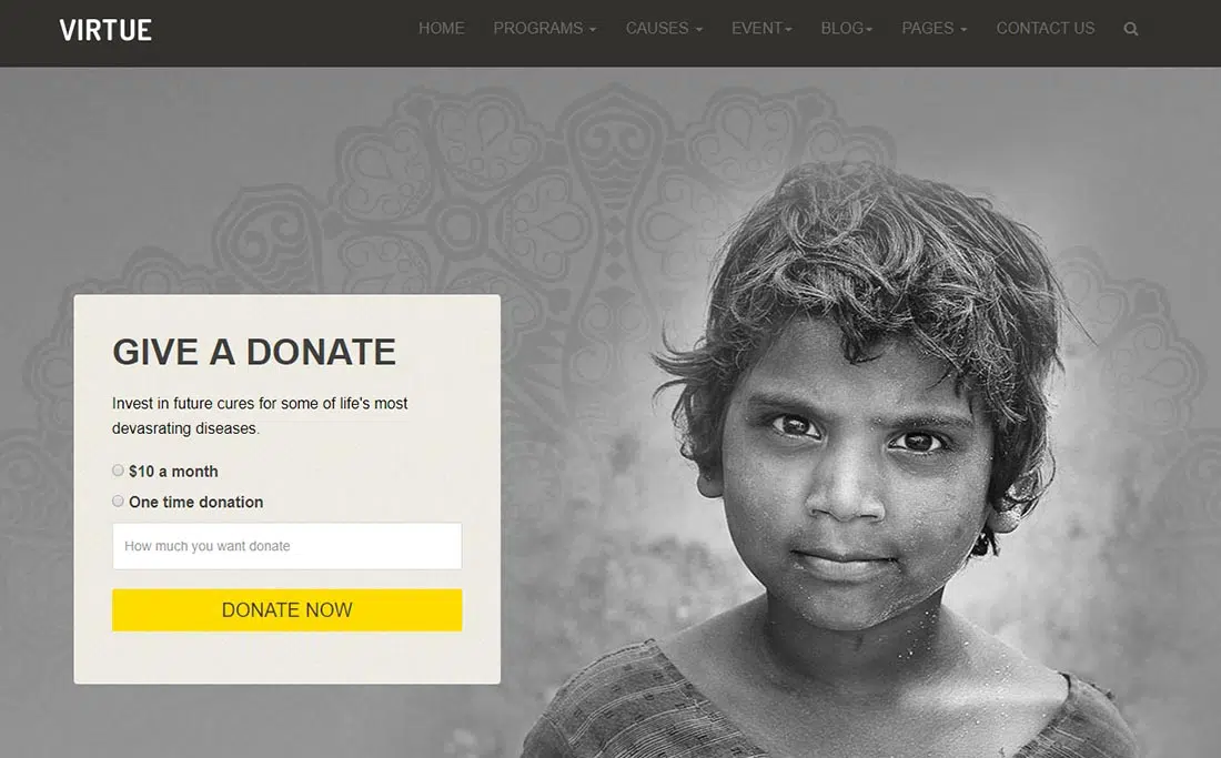 موقع Virtue _ Non-Profit Website Template