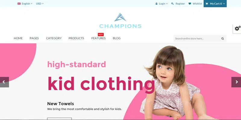 Thème du site Web Champions Kids