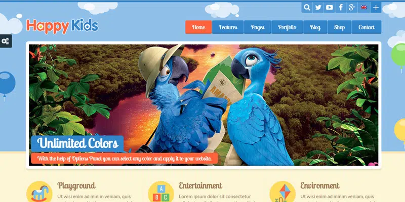 Thème WordPress pour enfants heureux