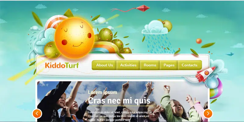 Tema site-ului pentru copii KiddoTurf